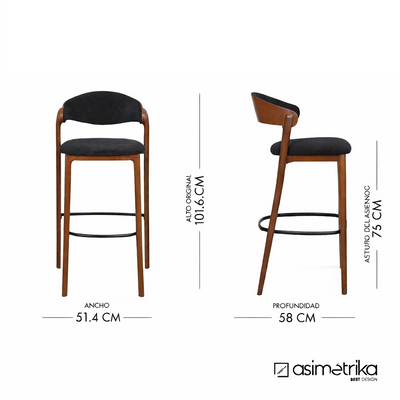 Taburete ROSSO - Madera Nogal