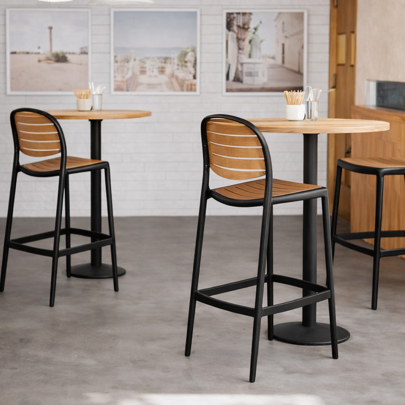 Taburete Siena - Negro Alt. Asiento 65 cms