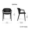 Set 4 Sillas CENTINA - Negro