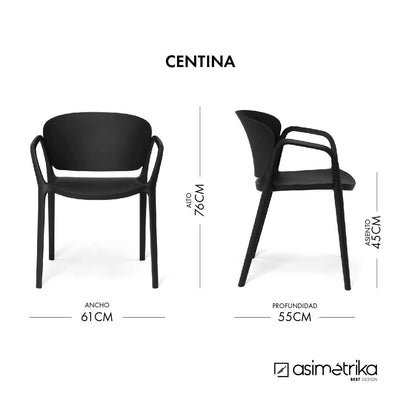 Set 4 Sillas CENTINA - Negro