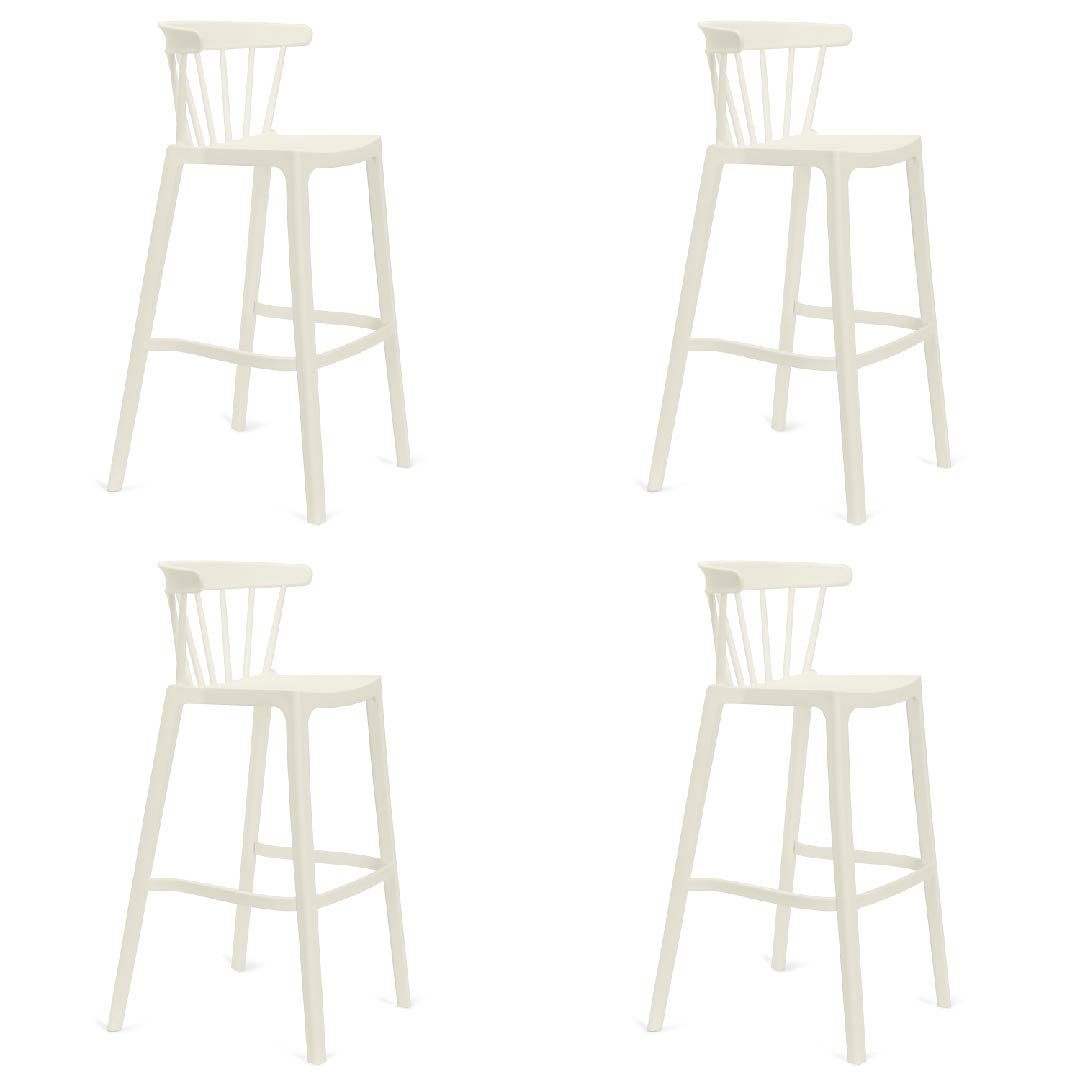 Set 4 Taburete SALOON - Blanco Invierno