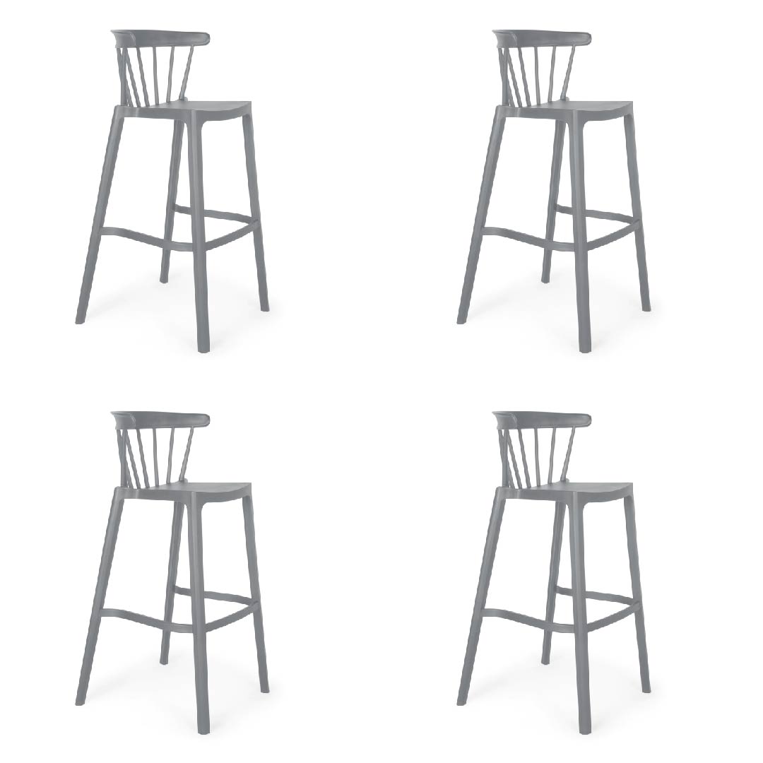 Set 4 Taburete SALOON - Gris Piedra