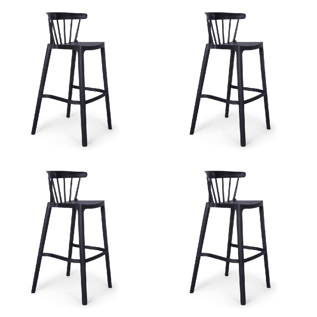Set 4 Taburete SALOON - Negro
