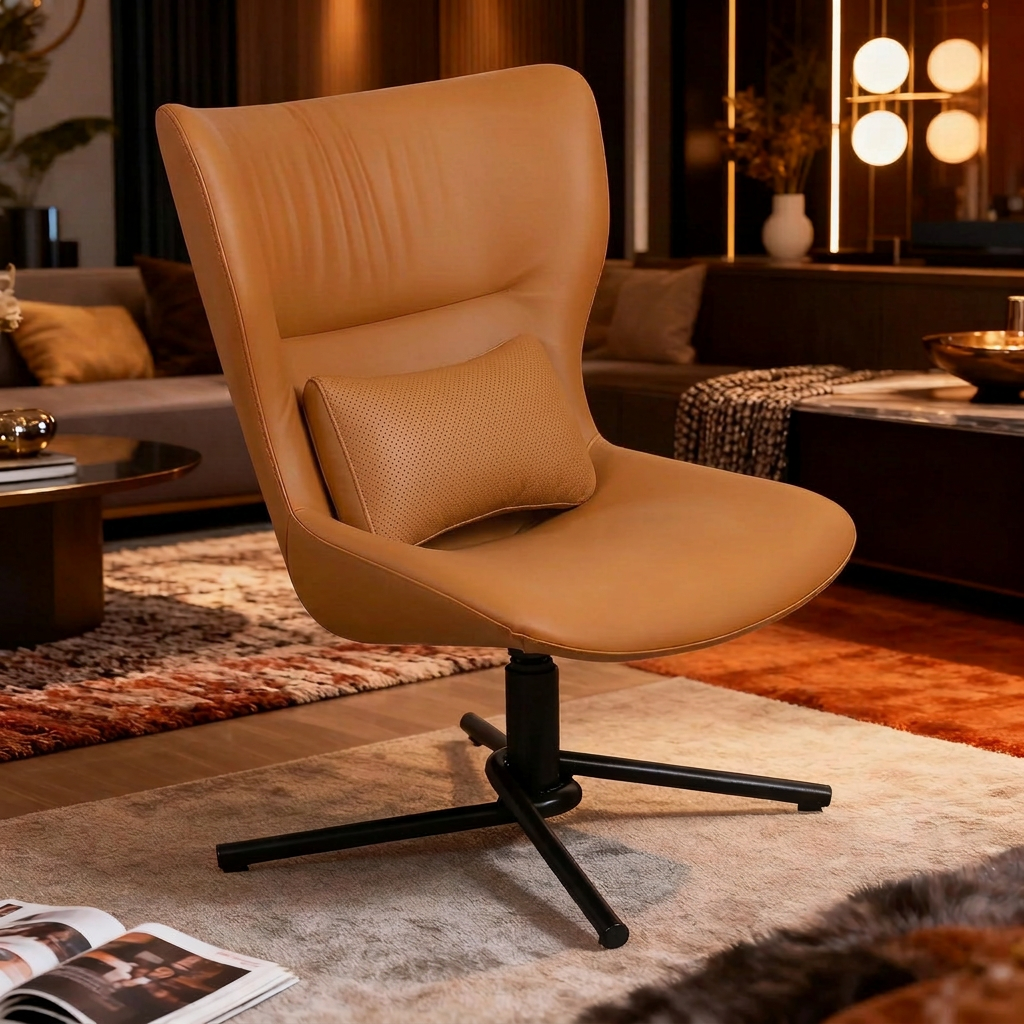 Poltrona giratorio MILANO - Camel